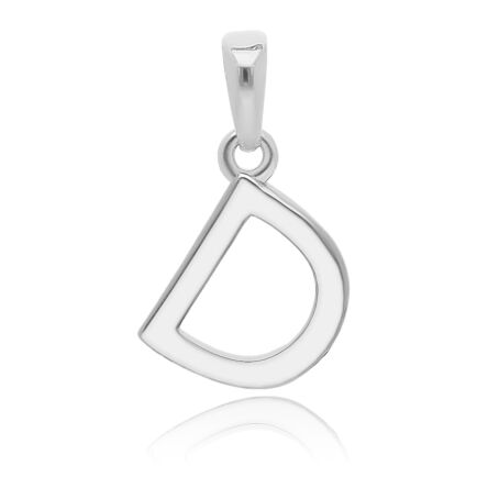 Srebrna zawieszka literka D gładka