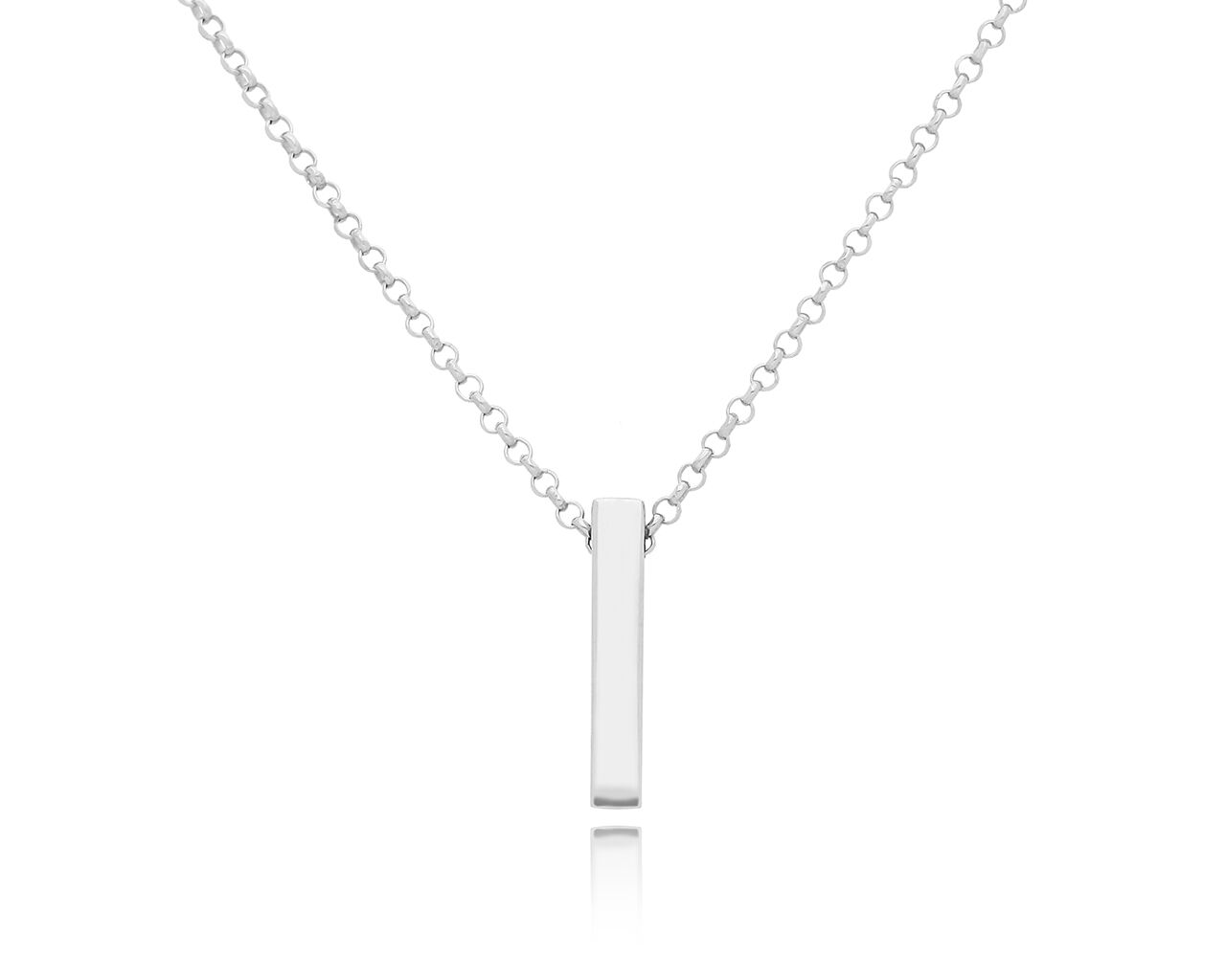 Naszyjnik srebrny damski z gładką zawieszką