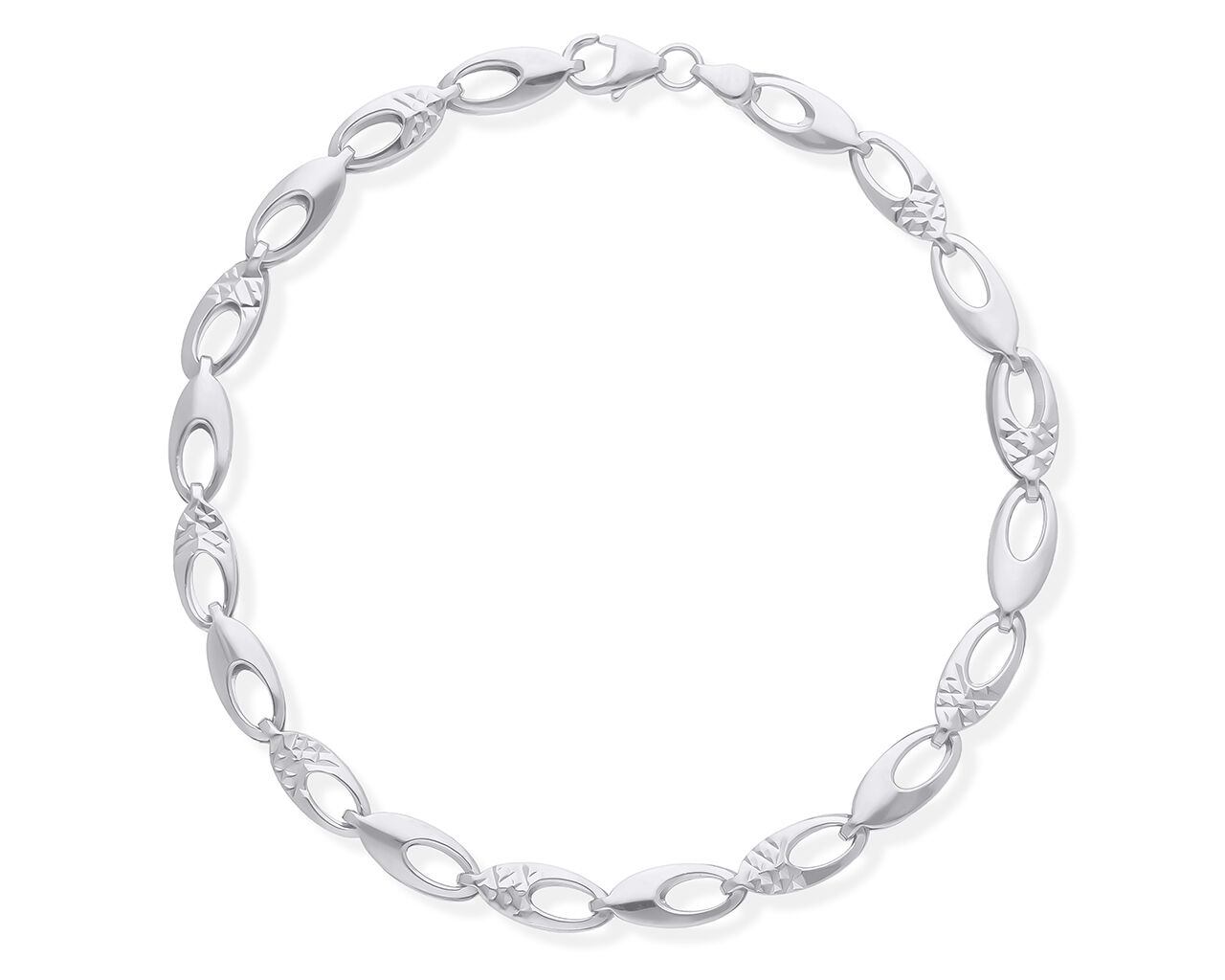 Bransoletka srebrna z subtelnym diamentowaniem