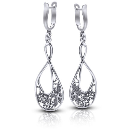 Kolczyki srebrne angielskie wiszące pr.925