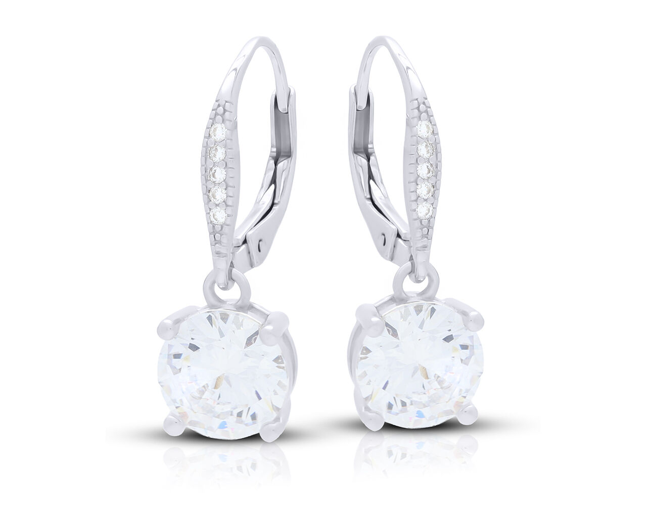 Kolczyki srebrne wiszące z cyrkoniami pr.925