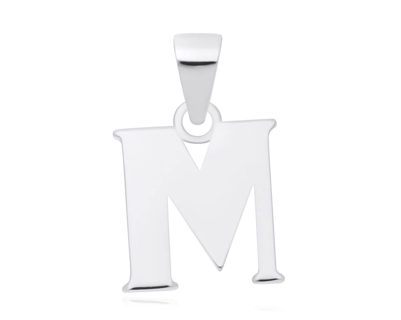 Srebrna literka M gładka zawieszka pr.925