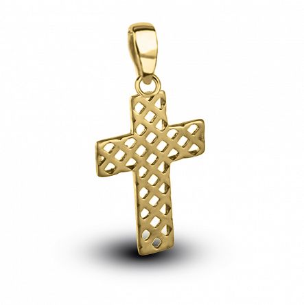 Krzyżyk złoty o oryginalnym wzorze
