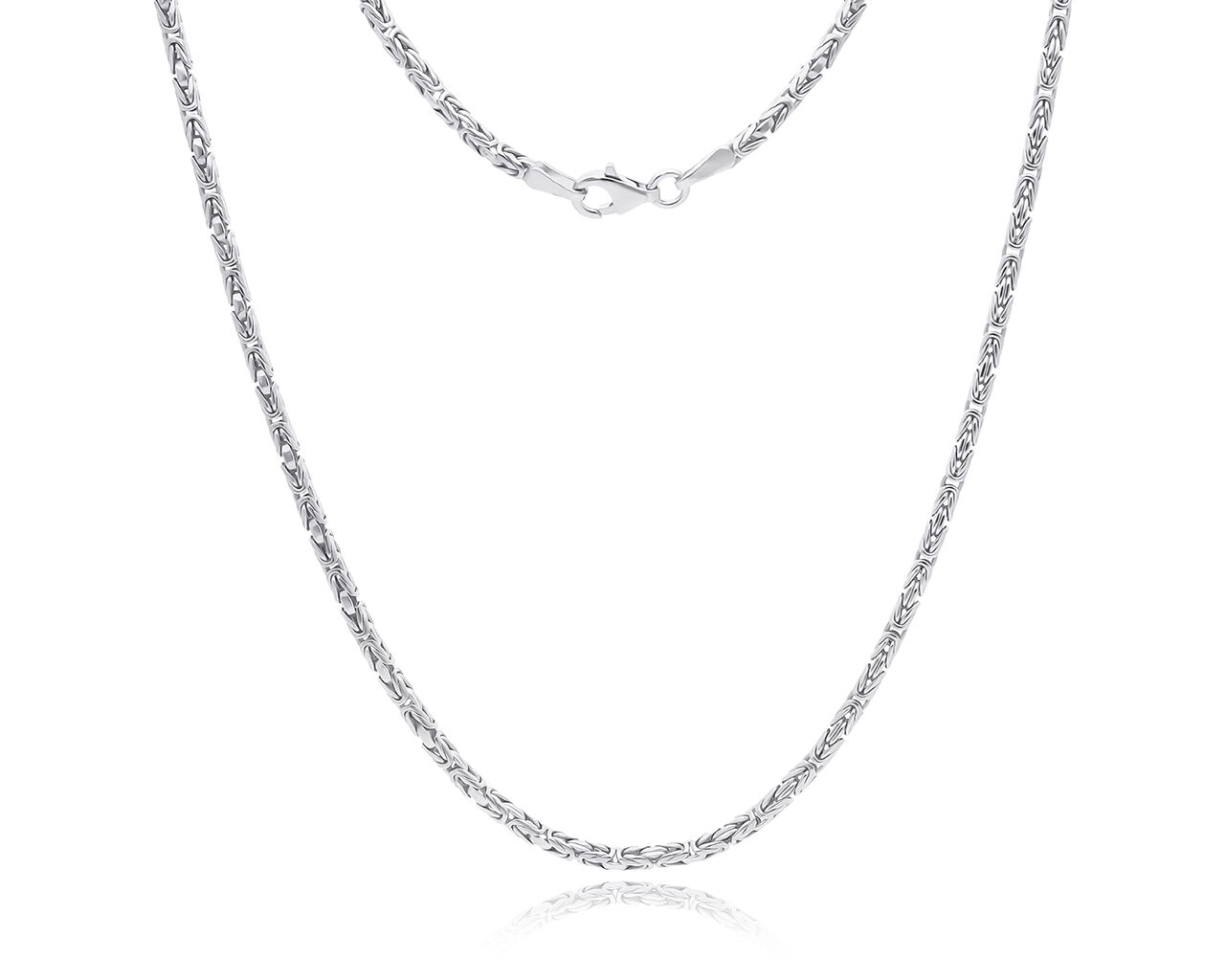 Łańcuszek srebrny królewski splot pr.925