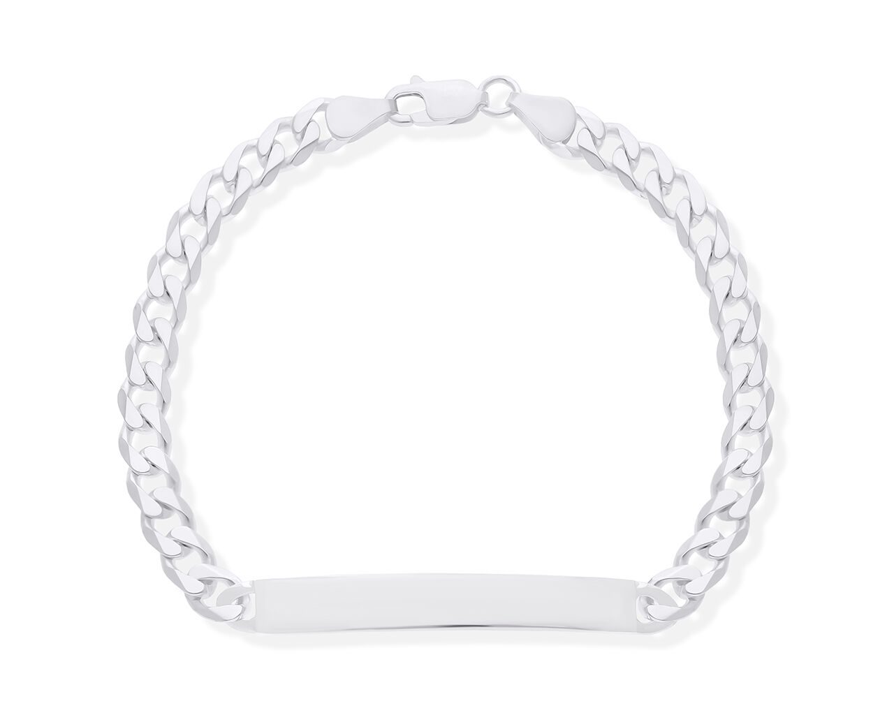 Branoletka srebrna męska z blaszką pod grawer