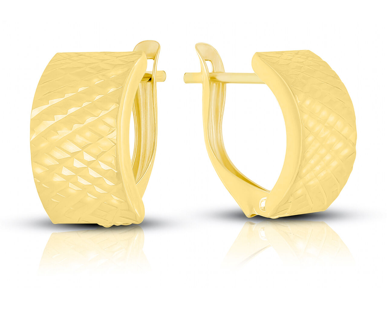 Kolczyki złote 585 angielskie diamentowane