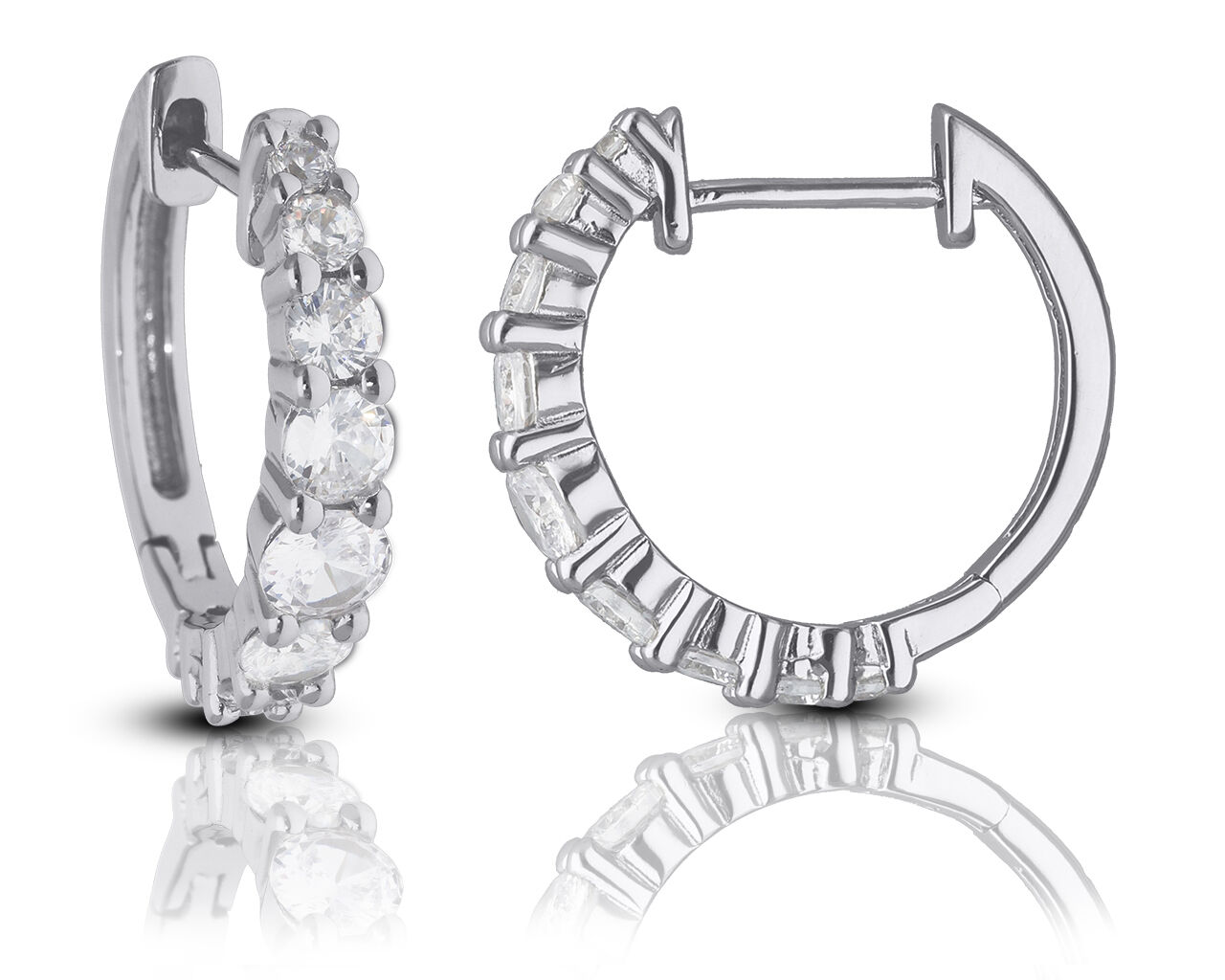 Kolczyki koła srebrne z cyrkoniami