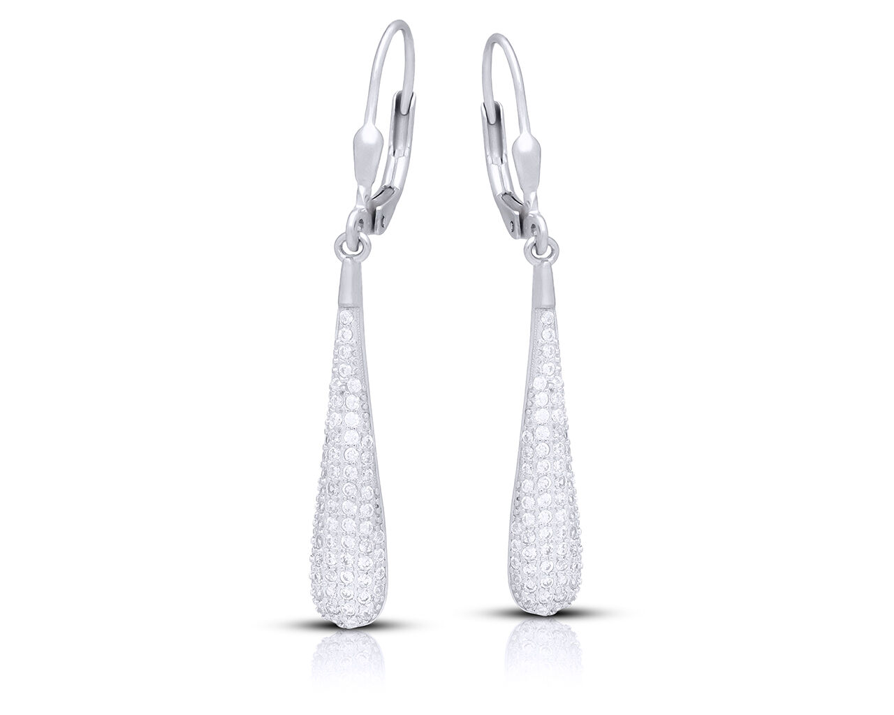 Eleganckie kolczyki srebrne 925 wydłużone łezki