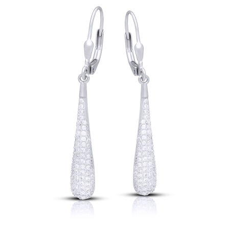 Eleganckie kolczyki srebrne 925 wydłużone łezki
