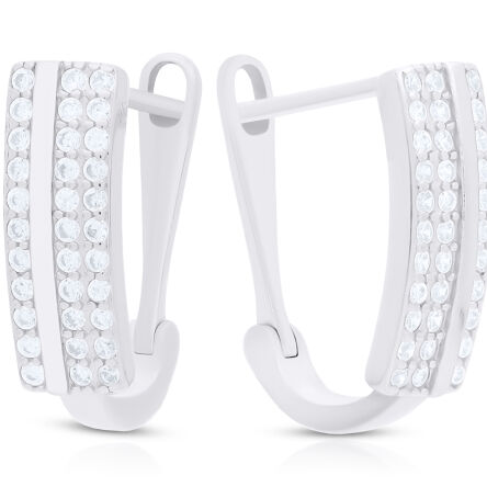 Kolczyki srebrne angielskie z cyrkoniami pr.925