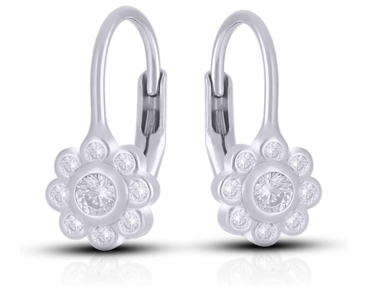 Kolczyki srebrne dla dziewczynki z cyrkoniami