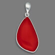 Zawieszka srebrna z dużym czerwonym koralem - 2