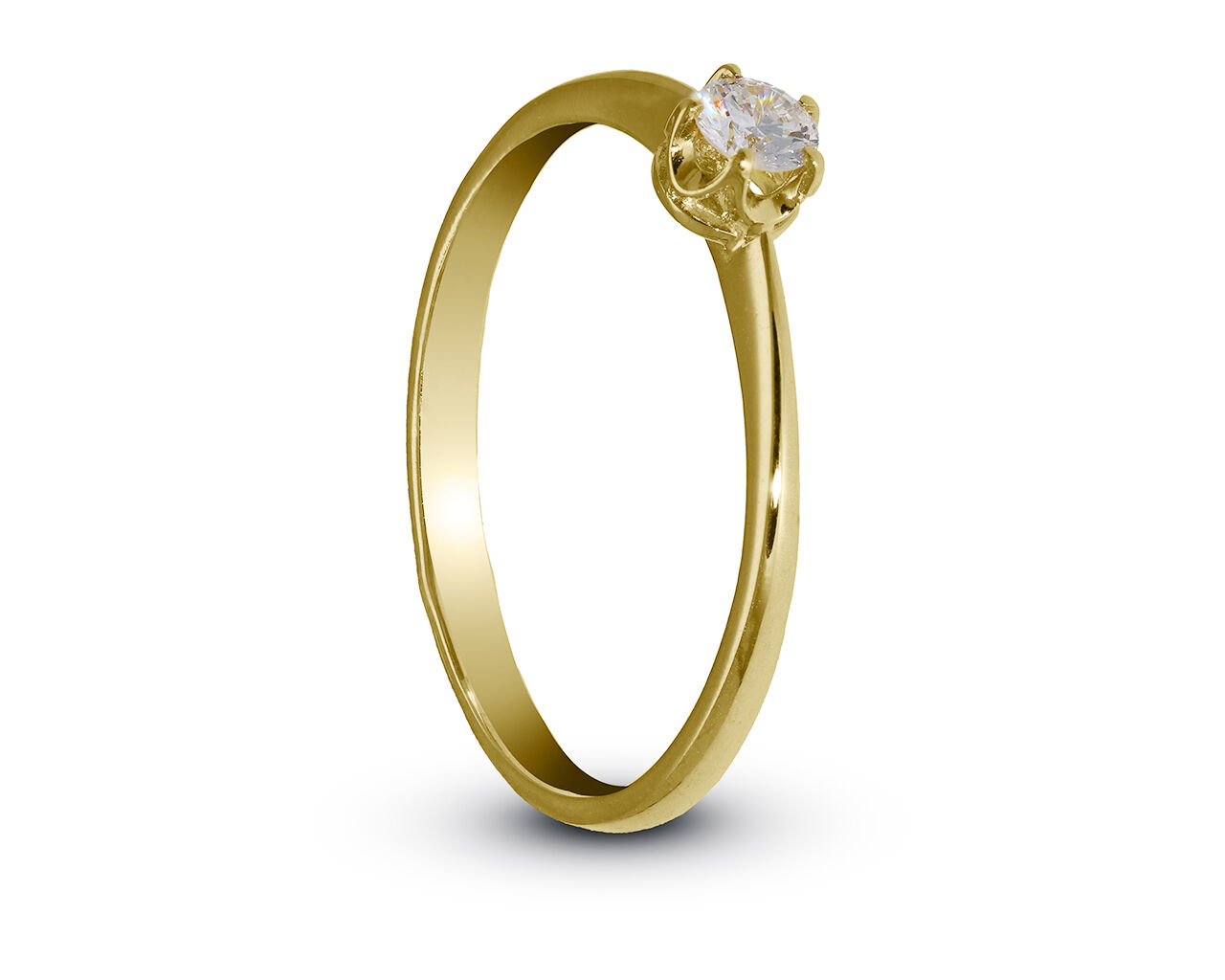 Złoty pierścionek z brylantem pr.585