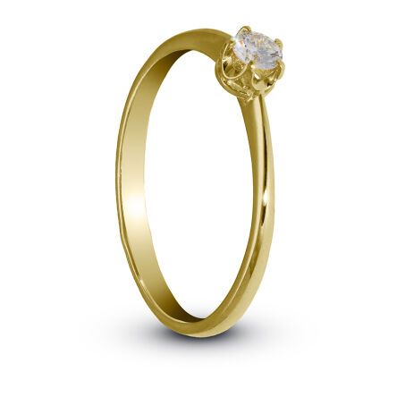 Złoty pierścionek z brylantem pr.585