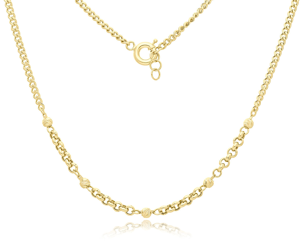 Złoty naszyjnik damski o oryginalnym wzorze