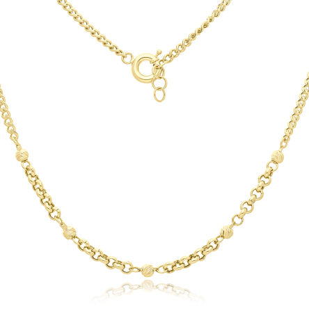 Złoty naszyjnik damski o oryginalnym wzorze