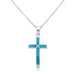 Krzyżyk srebrny damski z turkusem - 2