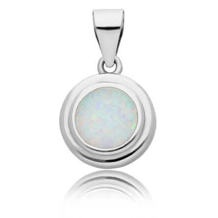 Zawieszka srebrna z białym opalem
