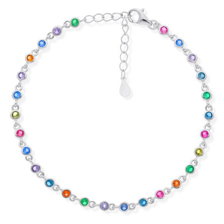 Bransoletka srebrna z kolorowymi kamieniami