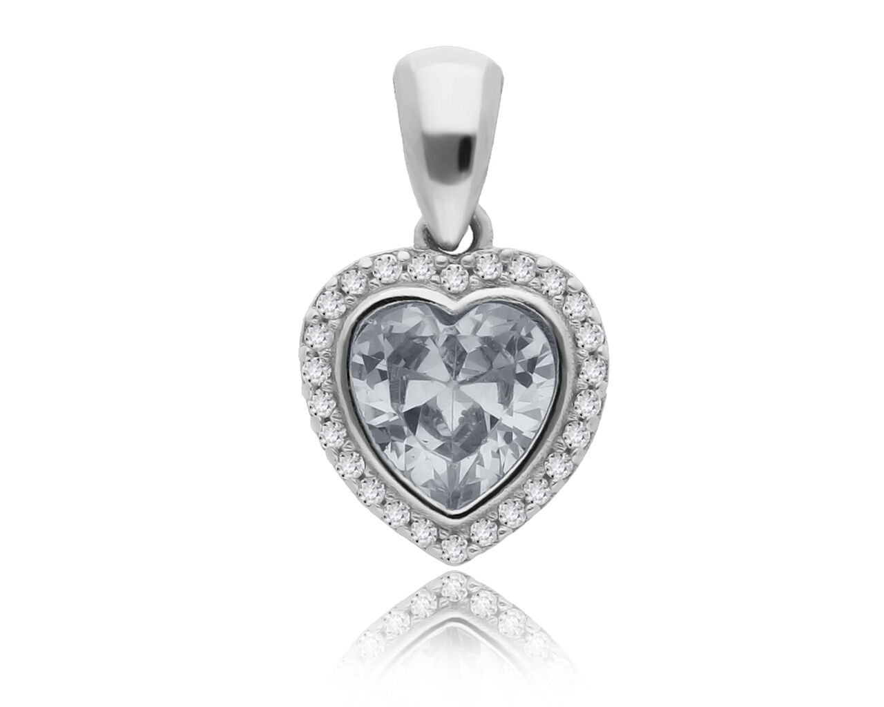 Srebrne serduszko zawieszka z cyrkoniami