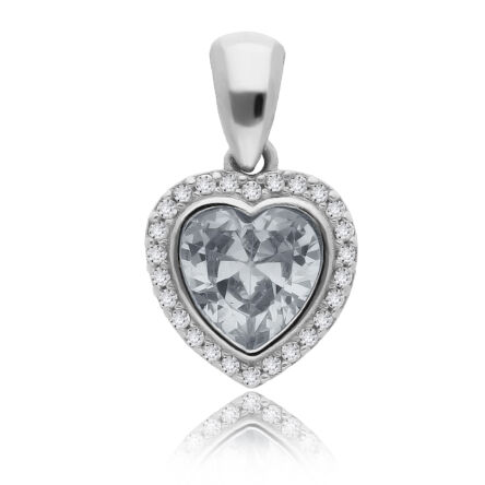 Srebrne serduszko zawieszka z cyrkoniami