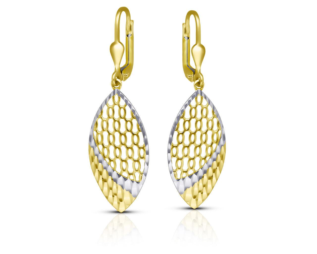 Kolczyki złote pr.585 wiszące ażurowe