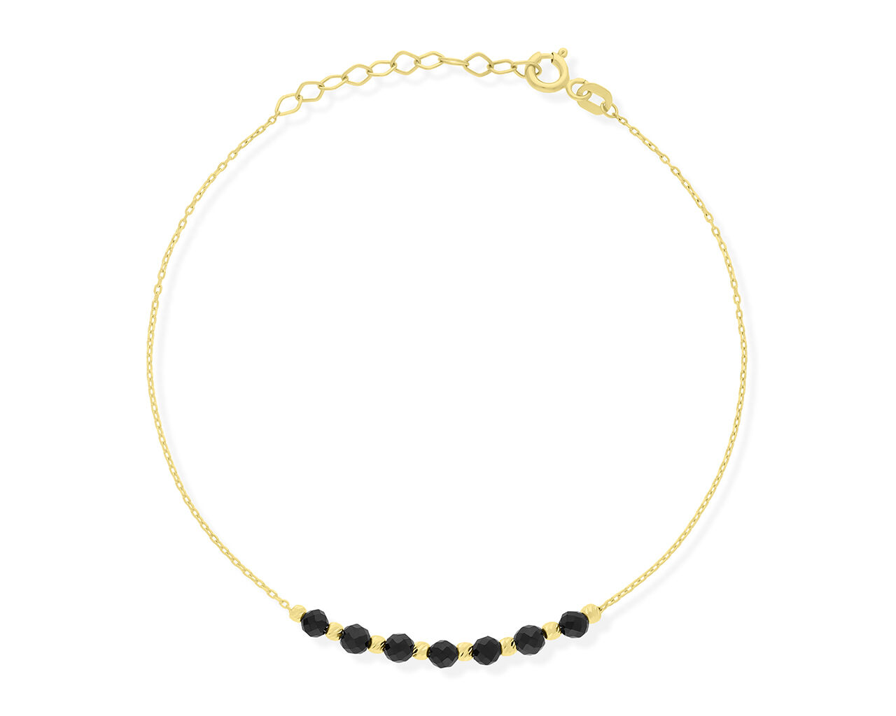 Złota bransoletka z czarnymi cyrkoniami pr.585