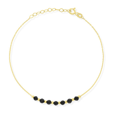 Złota bransoletka z czarnymi cyrkoniami pr.585