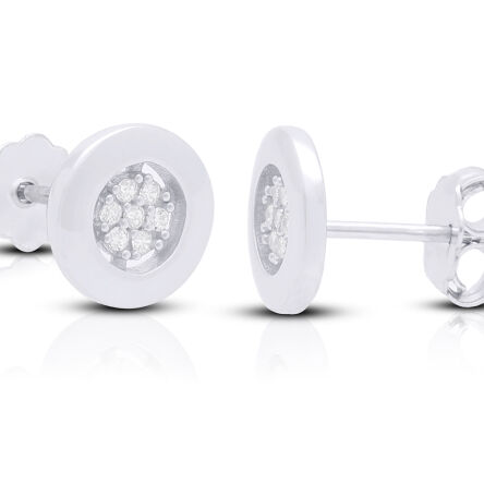 Kolczyki srebrne okrągłe sztyfty z cyrkoniami