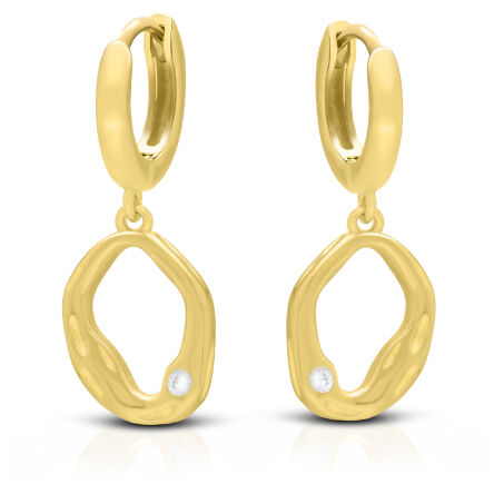 Kolczyki srebrne pozłacane wiszące z cyrkonią