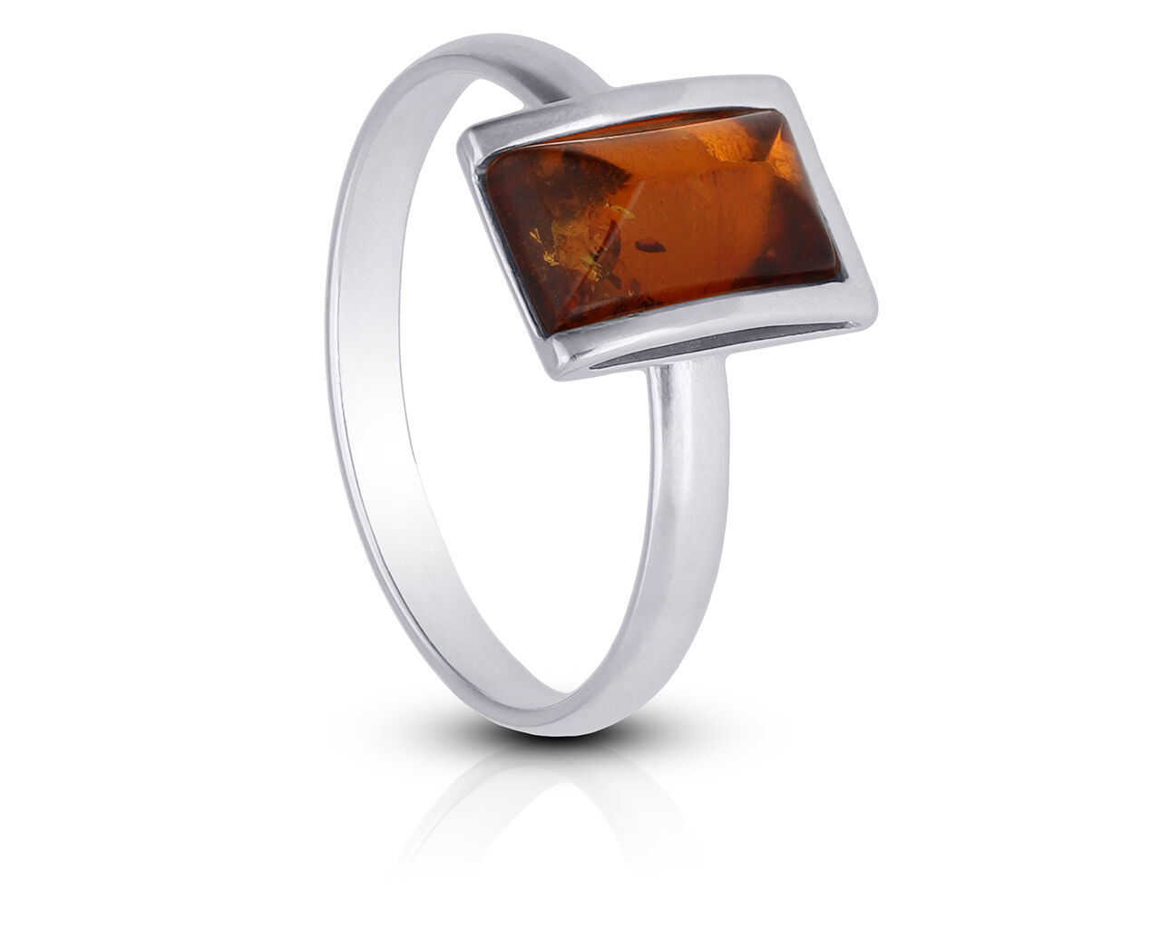 Srebrny pierścionek z bursztynem naturalnym