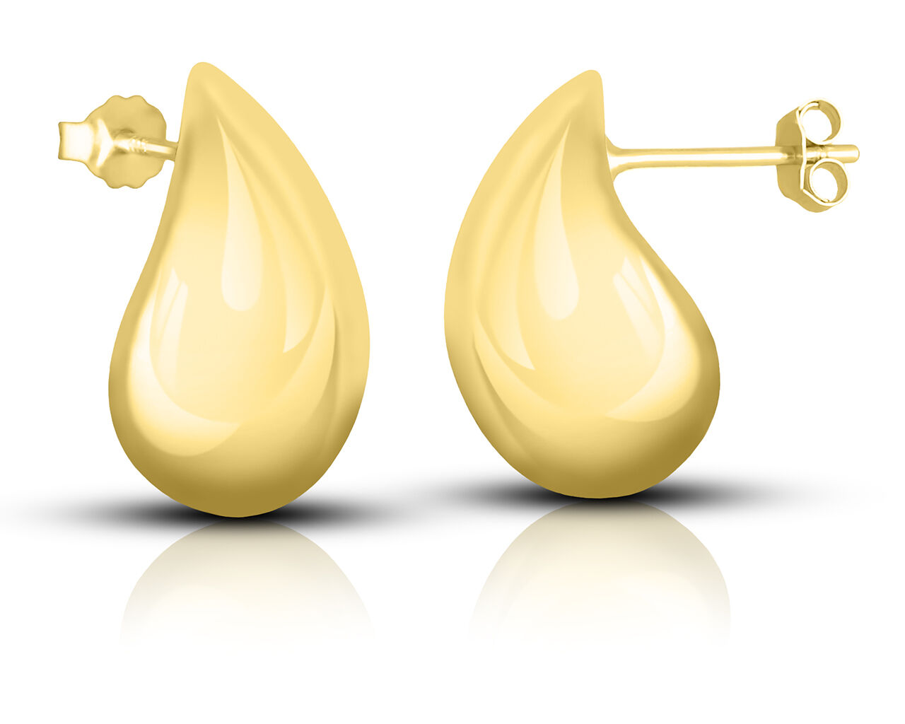 Kolczyki srebrne pozłacane krople gładkie