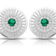 Kolczyki srebrne sztyfty zielona cyrkonia pr.925 - 2