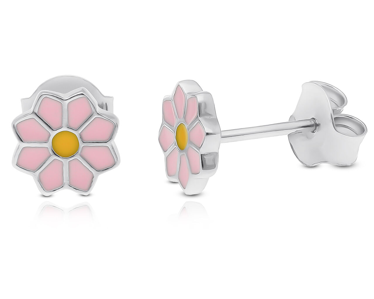 Kolczyki srebrne dla dziewczynki kwiatki