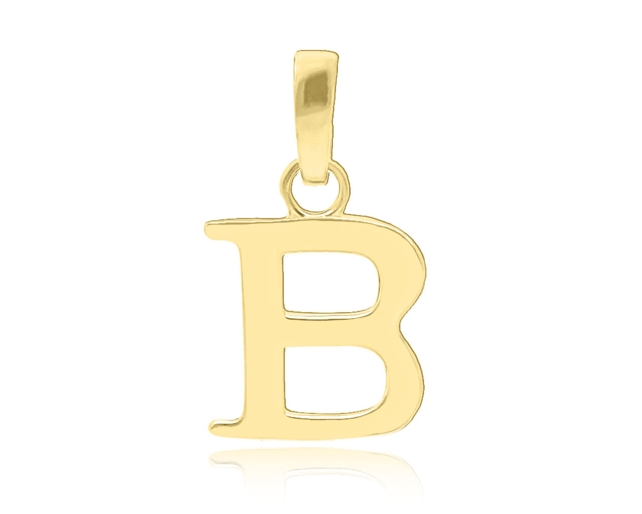 Literka B złota zawieszka gładka pr.585