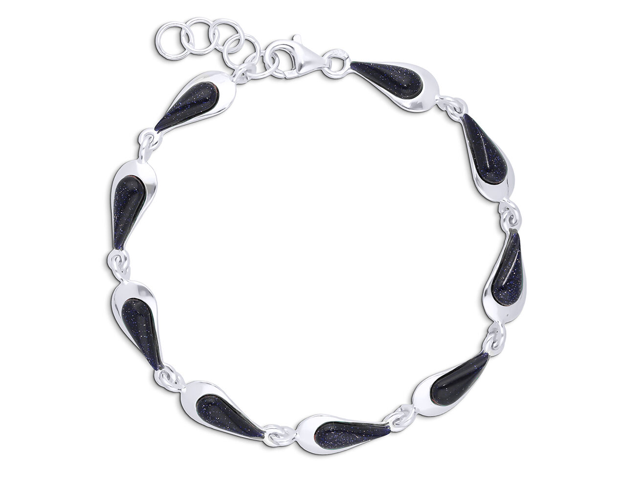 Bransoletka srebrna z kamieniami Noc Kairu