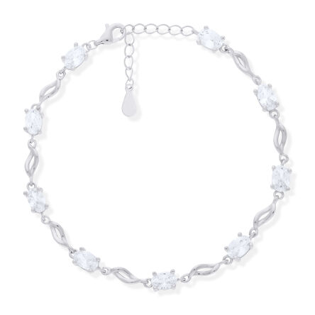 Bransoletka srebrna z cyrkoniami pr.925