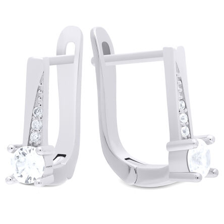 Kolczyki srebrne 925 subtelne angielskie cyrkonie