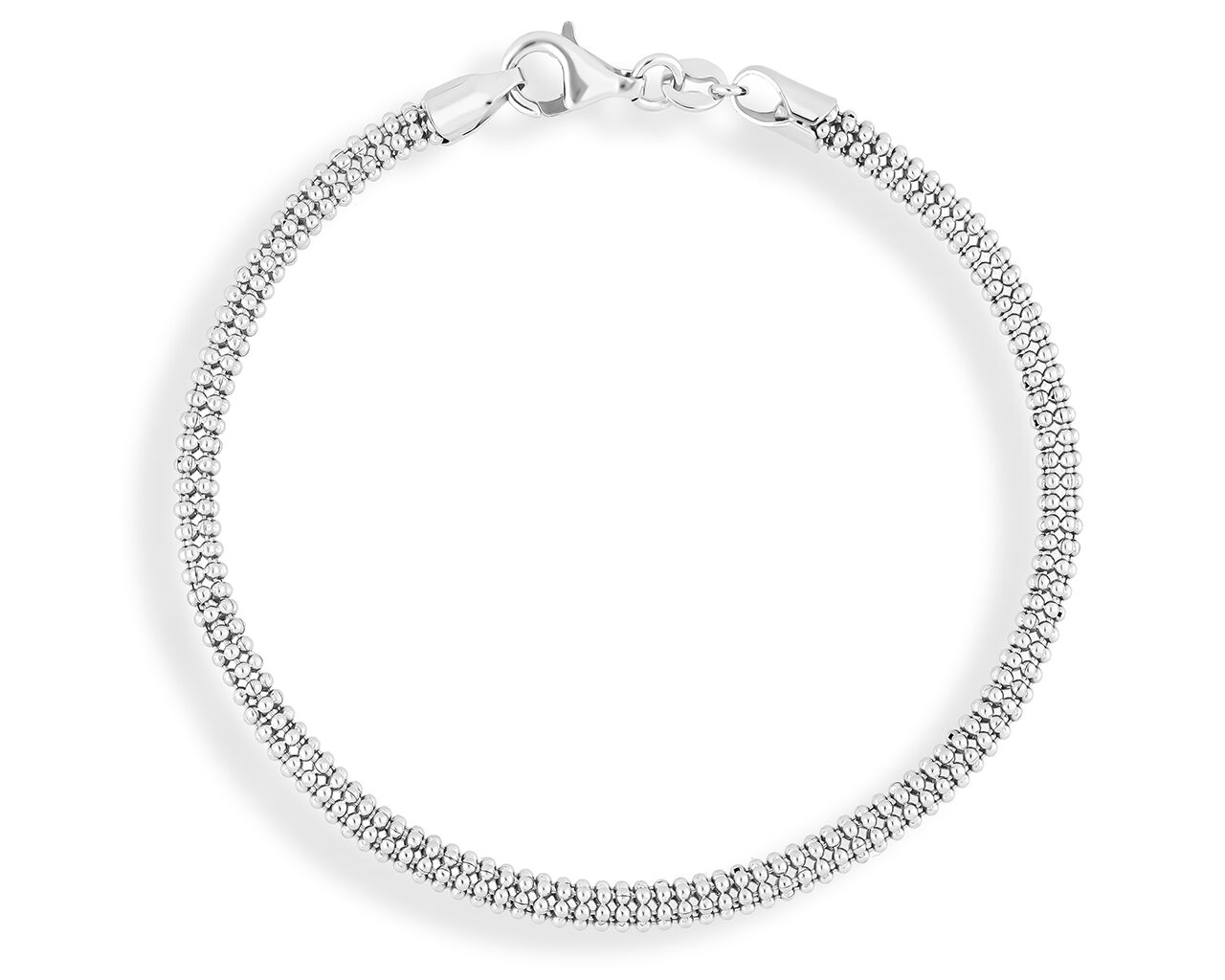 Bransoletka srebrna damska z gładkich kulek