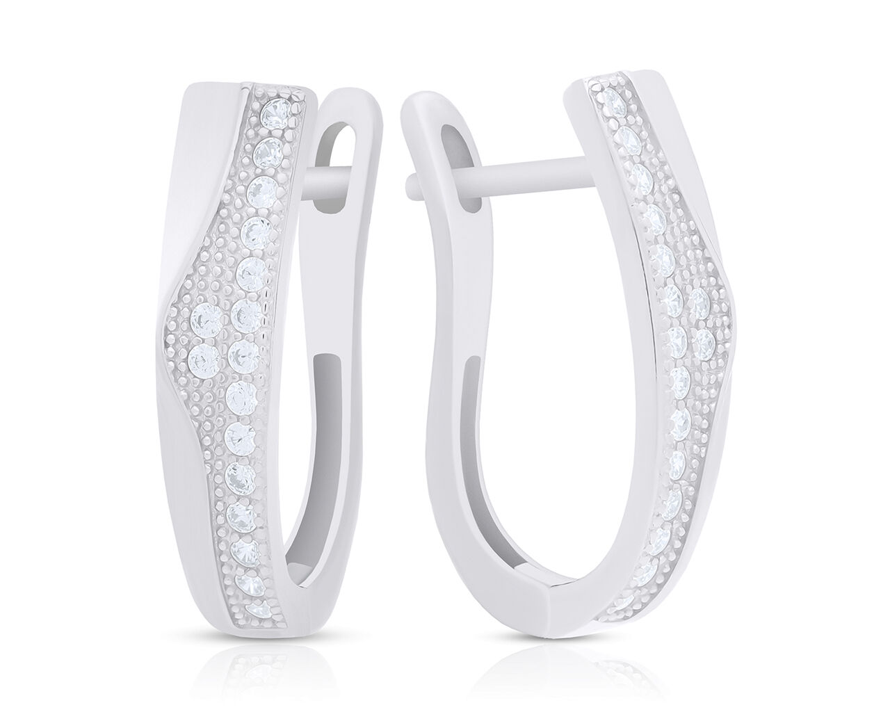 Kolczyki srebrne na angielskim zapięciu cyrkonie