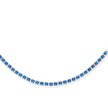 Bransoletka srebrna z granatowymi cyrkoniami