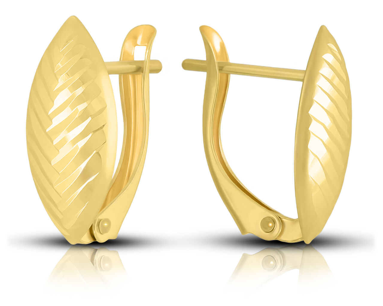 Kolczyki złote 585 angielskie diamentowane