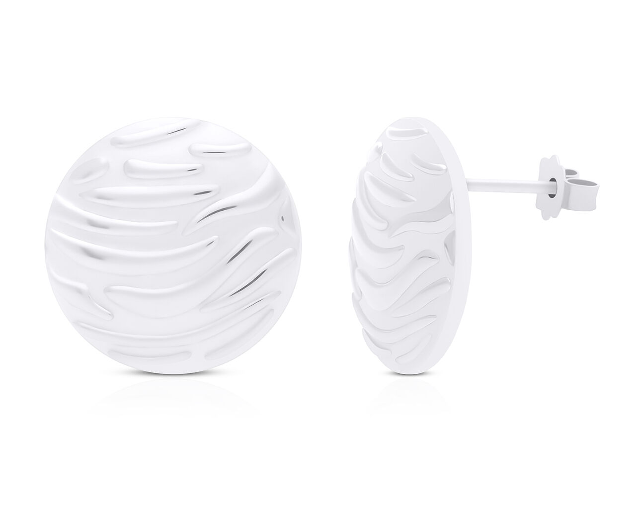 Kolczyki srebrne sztyfty okrągłe szerokie pr.925