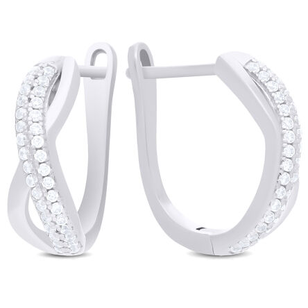 Kolczyki srebrne angielskie zapięcie cyrkonie 925