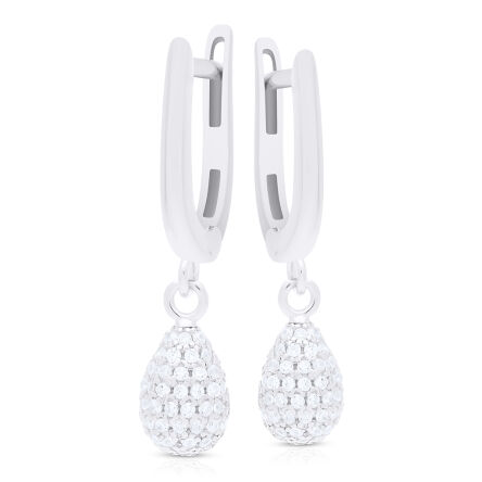 Kolczyki srebrne wiszące angielskie z cyrkoniami