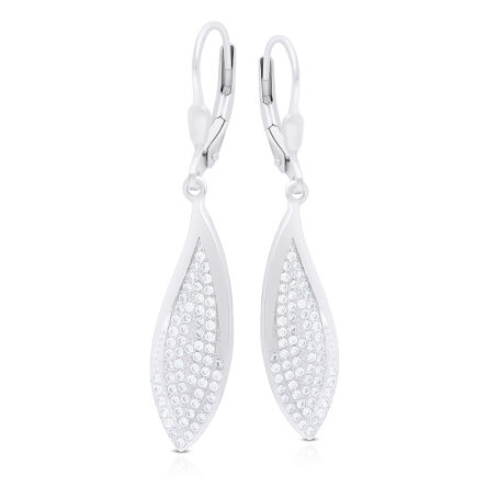 Kolczyki srebrne wiszące wysadzane cyrkoniami