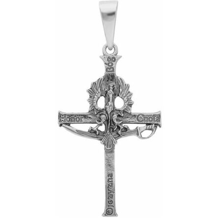 Krzyżyk srebrny patriotyczny Bóg,Honor,Ojczyzna