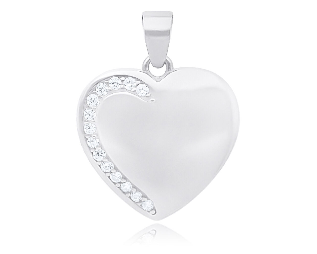 Zawieszka srebrna serce z cyrkoniami