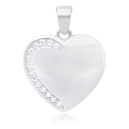 Zawieszka srebrna serce z cyrkoniami
