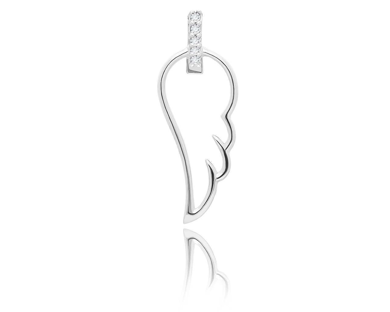 Zawieszka srebrna skrzydło z cyrkoniami